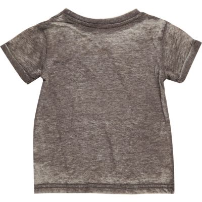 Mini boys grey burnout t-shirt